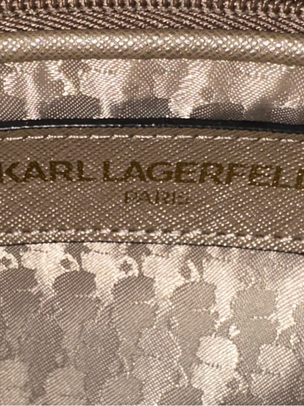 Karl Lagerfeld Paris Structured Satchel – Taupe with Gold Hardware - Picture 12 of 13